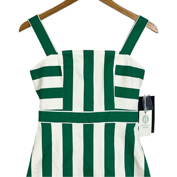 NWT Tuckernuck HYACINTH HOUSE Green & White Striped Hooper Denim Midi Dress XS - Picture 8 of 12